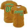 Custom Yellow Grass Green Red-White 3D Pattern Design Black History Month Abstract Geometric Authentic Baseball Jersey