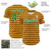 Custom Yellow Grass Green Red-White 3D Pattern Design Black History Month Abstract Geometric Authentic Baseball Jersey