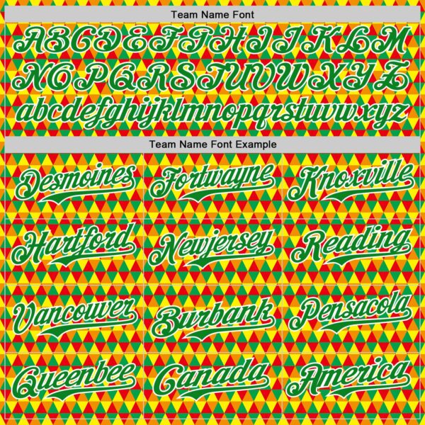 Custom Yellow Grass Green Red-White 3D Pattern Design Black History Month Abstract Geometric Authentic Baseball Jersey