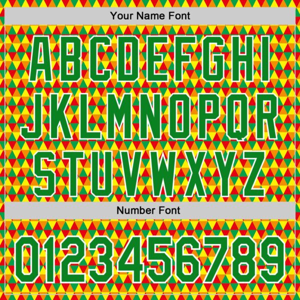 Custom Yellow Grass Green Red-White 3D Pattern Design Black History Month Abstract Geometric Authentic Baseball Jersey