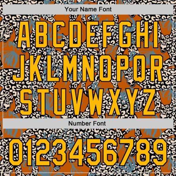 Custom Texas Orange Gold-Black 3D Pattern Design Black History Month Animal Leopard Authentic Baseball Jersey