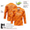 Custom Bay Orange White Lightning Hockey Lace Neck Jersey