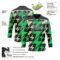 Custom Black Green Cream-White Lightning Hockey Lace Neck Jersey