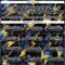 Custom Black Yellow Blue-White Lightning Hockey Lace Neck Jersey