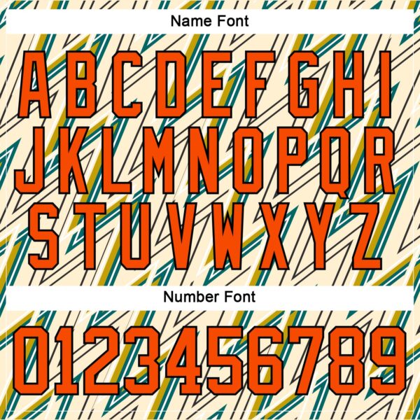 Custom Cream Orange Green Yellow-Black Lightning Hockey Lace Neck Jersey