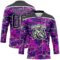 Custom Purple Black Cream-White Lightning Hockey Lace Neck Jersey
