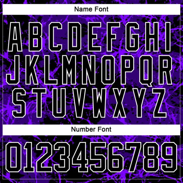 Custom Purple Black-White Lightning Hockey Lace Neck Jersey