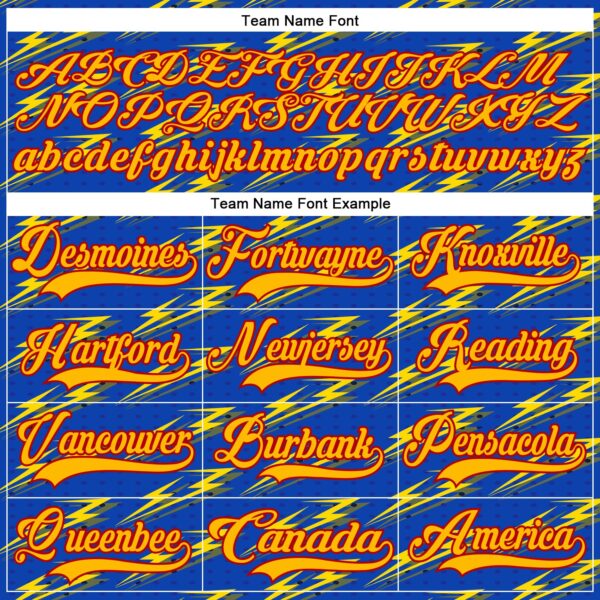 Custom Thunder Blue Gold-Red Lightning Hockey Lace Neck Jersey