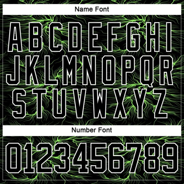 Custom Black Green-White Lightning Hockey Lace Neck Jersey