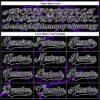 Custom Black Purple-White Lightning Hockey Lace Neck Jersey