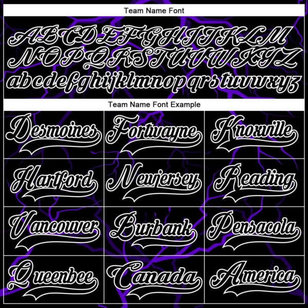 Custom Black Purple-White Lightning Hockey Lace Neck Jersey