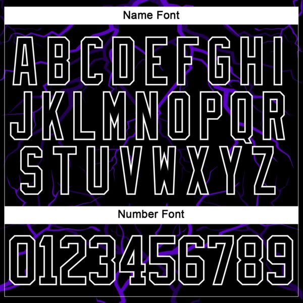 Custom Black Purple-White Lightning Hockey Lace Neck Jersey