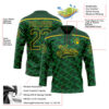 Custom Green Yellow Lightning Hockey Lace Neck Jersey