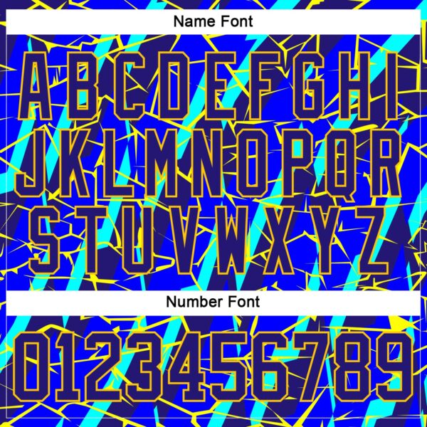 Custom Blue Dark Purple-Yellow Lightning Hockey Lace Neck Jersey