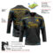 Custom Black Blue-Yellow Lightning Hockey Lace Neck Jersey