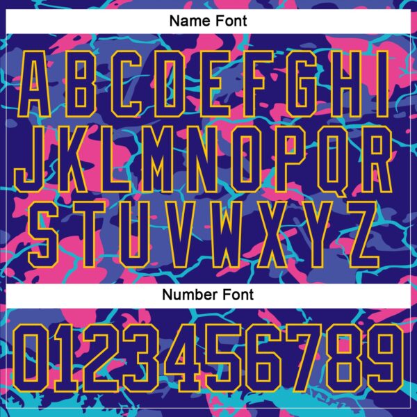 Custom Dark Purple Pink Blue-Yellow Lightning Hockey Lace Neck Jersey