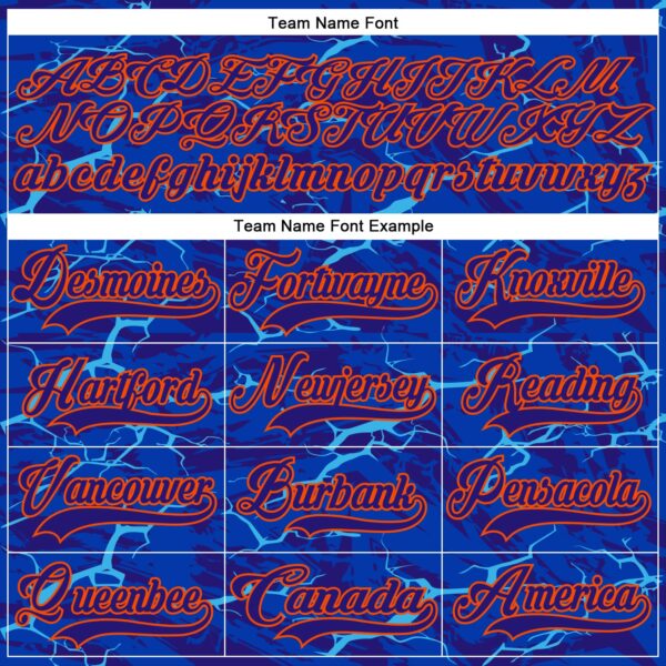 Custom Dark Purple Blue-Orange Lightning Hockey Lace Neck Jersey