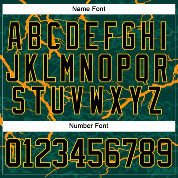 Custom Green Black Orange-Yellow Lightning Hockey Lace Neck Jersey