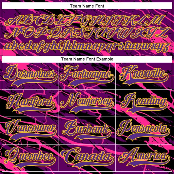 Custom Purple Black Pink-Yellow Lightning Hockey Lace Neck Jersey