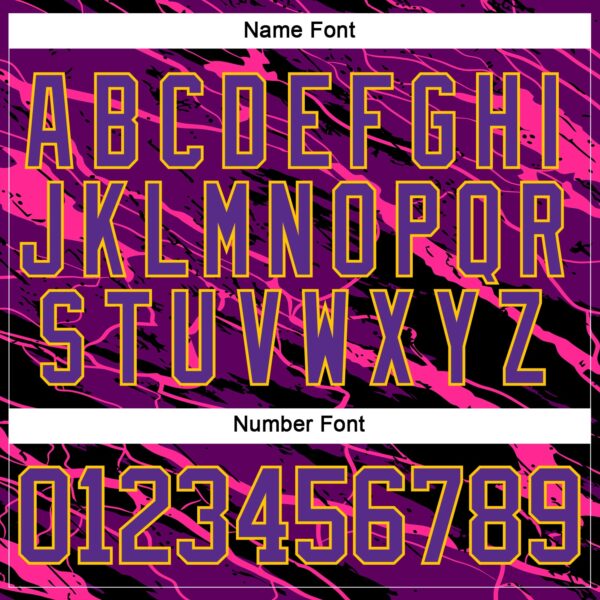 Custom Purple Black Pink-Yellow Lightning Hockey Lace Neck Jersey