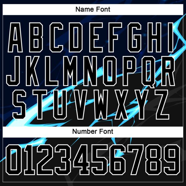 Custom Black Blue Gray-White Lightning Hockey Lace Neck Jersey