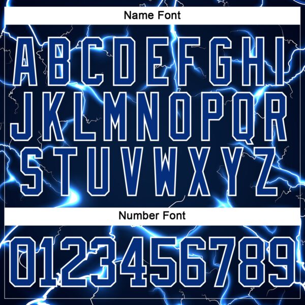 Custom Navy Royal-White Lightning Hockey Lace Neck Jersey