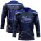 Custom Navy Royal-White Lightning Hockey Lace Neck Jersey