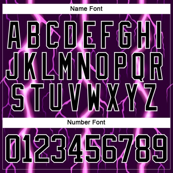 Custom Black Purple Pink-White Lightning Hockey Lace Neck Jersey