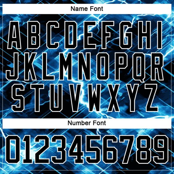 Custom Black Blue-White Lightning Hockey Lace Neck Jersey