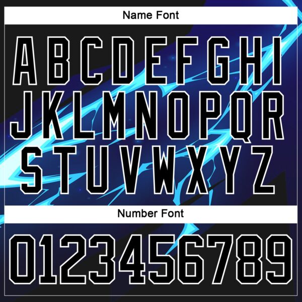 Custom Black Blue-White Lightning Hockey Lace Neck Jersey