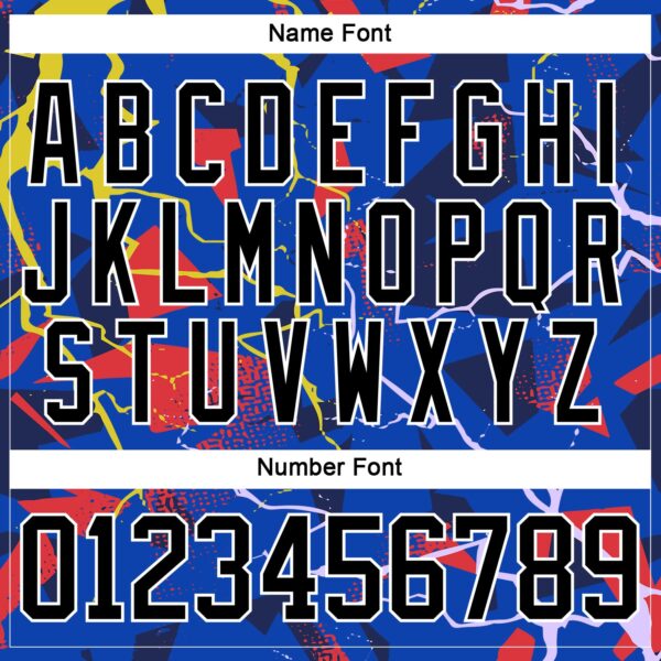 Custom Thunder Blue Black Red Yellow-White Lightning Hockey Lace Neck Jersey