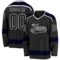Custom Black Blue-White Plaid Hockey Jersey