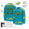 Custom Teal Black Yellow Gray-White Plaid Hockey Jersey
