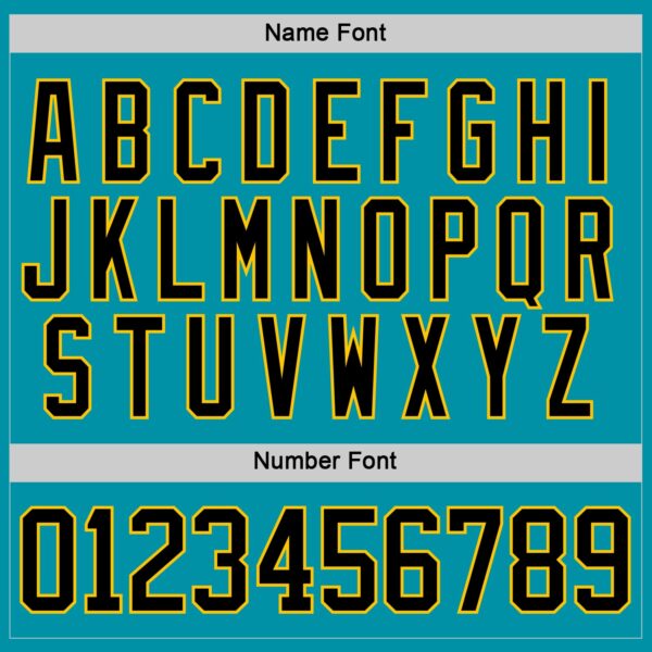 Custom Teal Black Yellow Gray-White Plaid Hockey Jersey