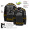 Custom Black Yellow-White Plaid Hockey Jersey