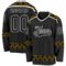 Custom Black Yellow-White Plaid Hockey Jersey