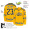 Custom Gold Black Navy Aqua Pink-White Plaid Hockey Jersey