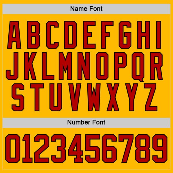 Custom Gold Red Navy-Black Plaid Hockey Jersey