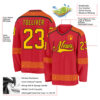 Custom Red Yellow-Black Plaid Hockey Jersey