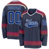 Custom Navy Royal Red-White Round Hockey Jersey