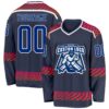 Custom Navy Royal Red-White Round Hockey Jersey