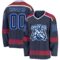 Custom Navy Royal Red-White Round Hockey Jersey