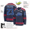 Custom Navy Royal Red-White Round Hockey Jersey