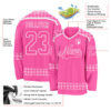 Custom Pink White Plaid Hockey Jersey