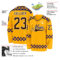 Custom Gold Brown Purple Navy-White Plaid Hockey Jersey