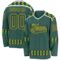 Custom Green Gold-White Plaid Hockey Jersey
