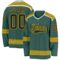 Custom Green Black Gold-White Plaid Hockey Jersey
