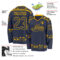 Custom Navy Gold Plaid Hockey Jersey
