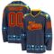 Custom Navy Red Blue Pea Green-Gold Plaid Hockey Jersey
