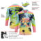 Custom Medium Pink Neon Green Yellow-Black Gradient Hawaii Tropical Palm Trees Hockey Lace Neck Jersey